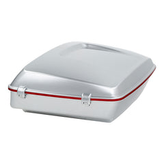 HR3 Candy Red / Silver Honeycomb Fade 10.7" Chopped Style Touring Trunk Luggage For 14-24 Harley Touring