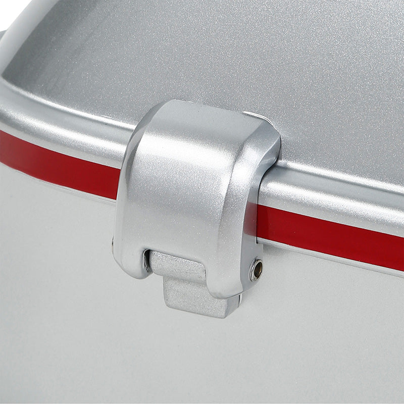 HR3 Candy Red / Silver Honeycomb Fade 10.7" Chopped Style Touring Trunk Luggage For 14-24 Harley Touring