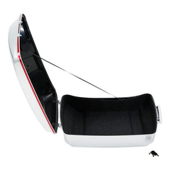HR3 Candy Red / Silver Honeycomb Fade 10.7" Chopped Style Touring Trunk Luggage For 14-24 Harley Touring