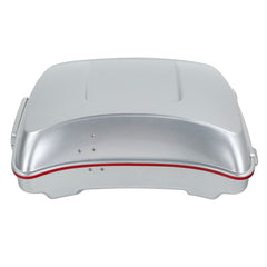 HR3 Candy Red / Silver Honeycomb Fade 5.5" Razor Style Touring Trunk Luggage For 14-24 Harley Touring