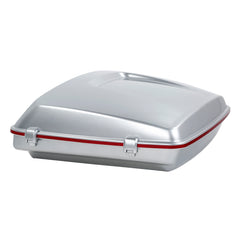 HR3 Candy Red / Silver Honeycomb Fade 5.5" Razor Style Touring Trunk Luggage For 14-24 Harley Touring