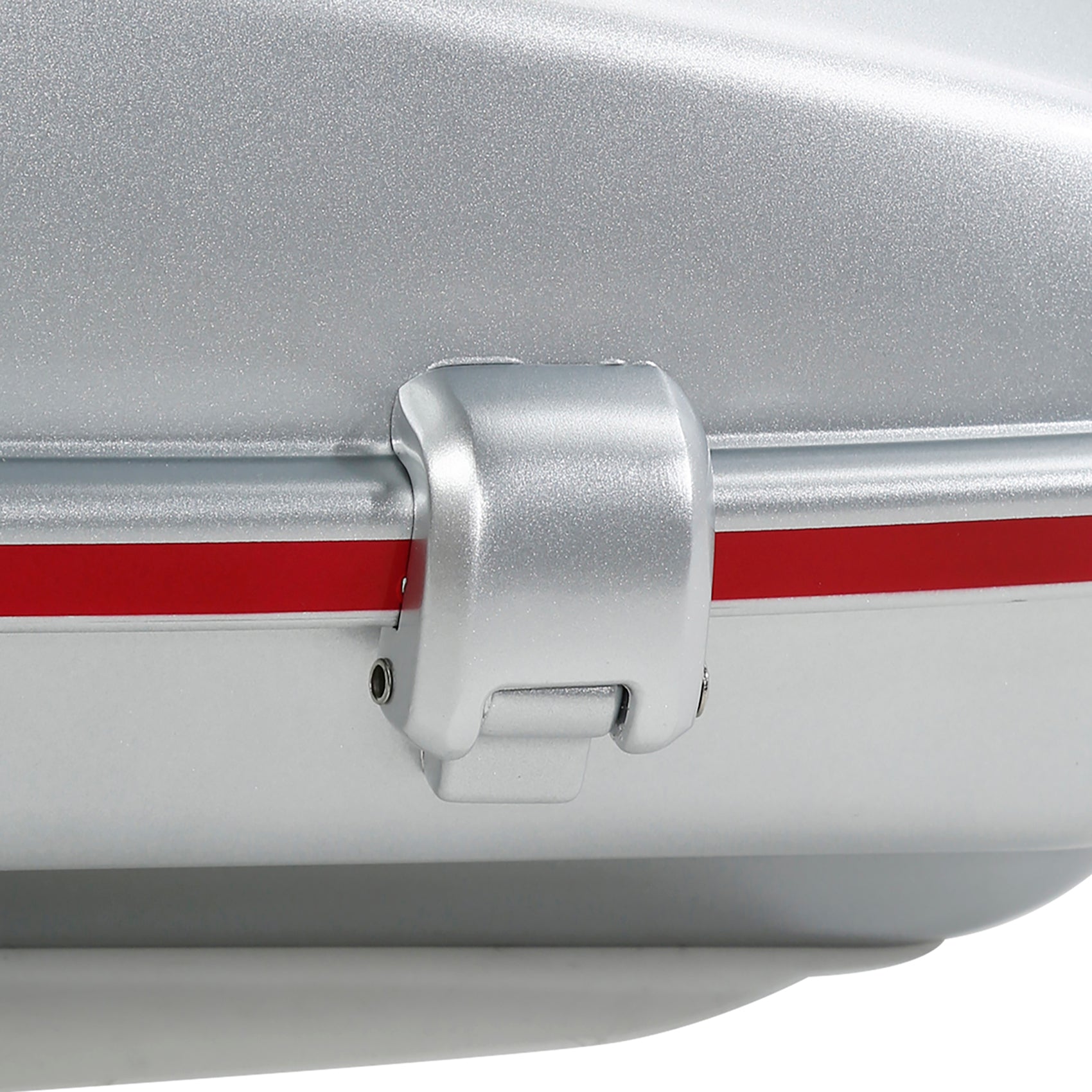 HR3 Candy Red / Silver Honeycomb Fade 5.5" Razor Style Touring Trunk Luggage For 14-24 Harley Touring