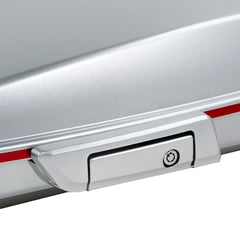 HR3 Candy Red / Silver Honeycomb Fade 5.5" Razor Style Touring Trunk Luggage For 14-24 Harley Touring