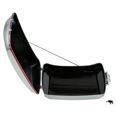 HR3 Candy Red / Silver Honeycomb Fade 5.5" Razor Style Touring Trunk Luggage For 14-24 Harley Touring