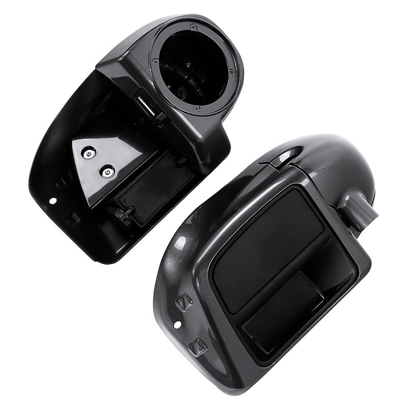 HR3 Gold / Black Geometric Shape Fade Vented Lower Fairing Kit With 6.5" Speaker Pods For Harley Touring models 2014-2024