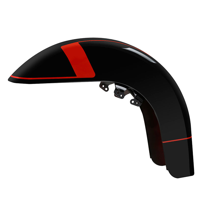 HR3 Black Earth & Vivid Black Motorcycle 18" Wide Tire Front Mudguard Fender For Harley Touring Models 2014-2023