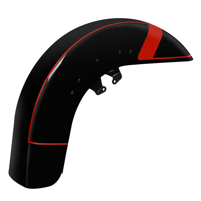 HR3 Black Earth & Vivid Black Motorcycle 18" Wide Tire Front Mudguard Fender For Harley Touring Models 2014-2023