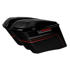 HR3 Black Earth & Vivid Black CVO Stretched Saddlebags with Speaker Lids For 14-23 Harley Touring