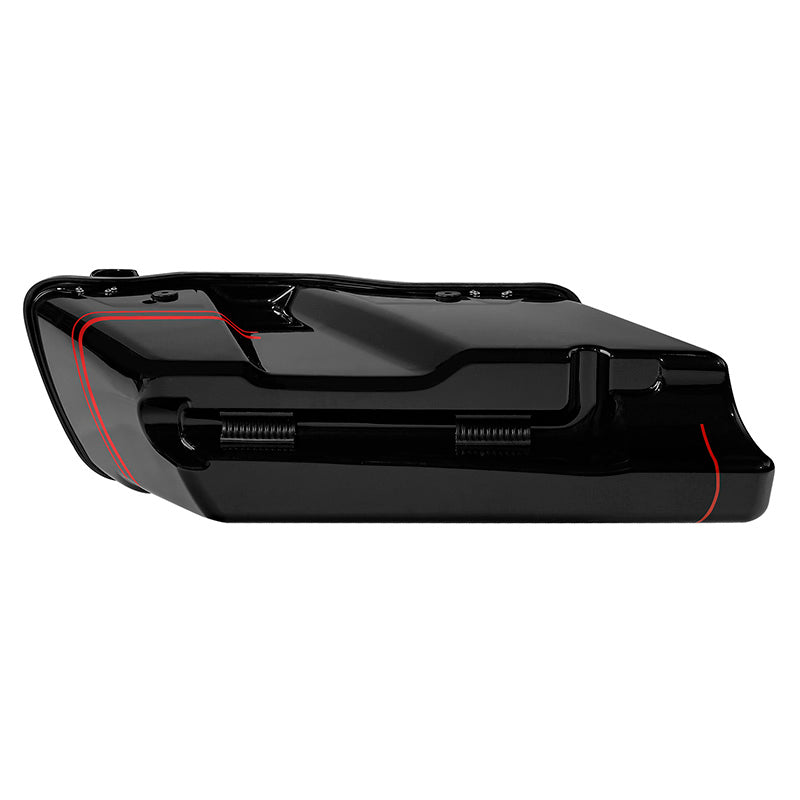 HR3 Black Earth & Vivid Black CVO Stretched Saddlebags with Speaker Lids For 14-23 Harley Touring