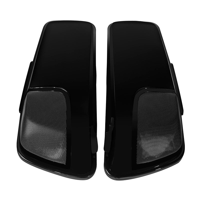 HR3 Black Earth & Vivid Black CVO Stretched Saddlebags with Speaker Lids For 14-23 Harley Touring