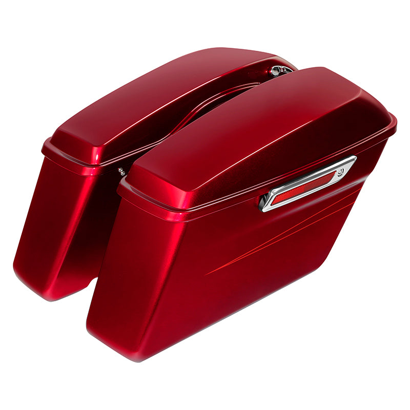 HR3 Velocity Red Sunglo 2016S Hard Saddlebags (Regular) For 14-23 Harley Touring