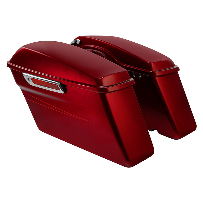HR3 Velocity Red Sunglo 2016S Hard Saddlebags (Regular) For 14-23 Harley Touring