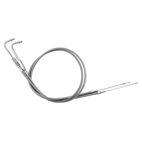 Custom Chrome 90cm Stainless Throttle Cable Wire Set Fit For Harley Sportster XL883 1200 02-14