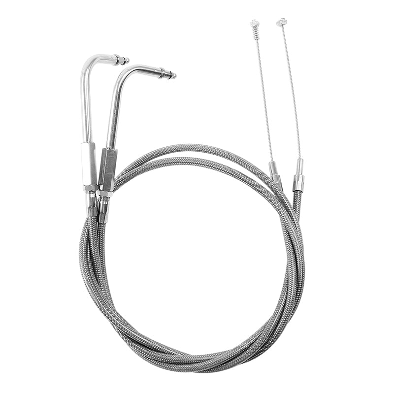 Custom Chrome 90cm Stainless Throttle Cable Wire Set Fit For Harley Sportster XL883 1200 02-14