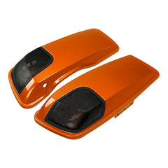 HR3 Scorched Orange CVO Saddlebags Speaker Lids With 5" x 7" Speaker Cutouts For Harley Touring Models 2014-2023