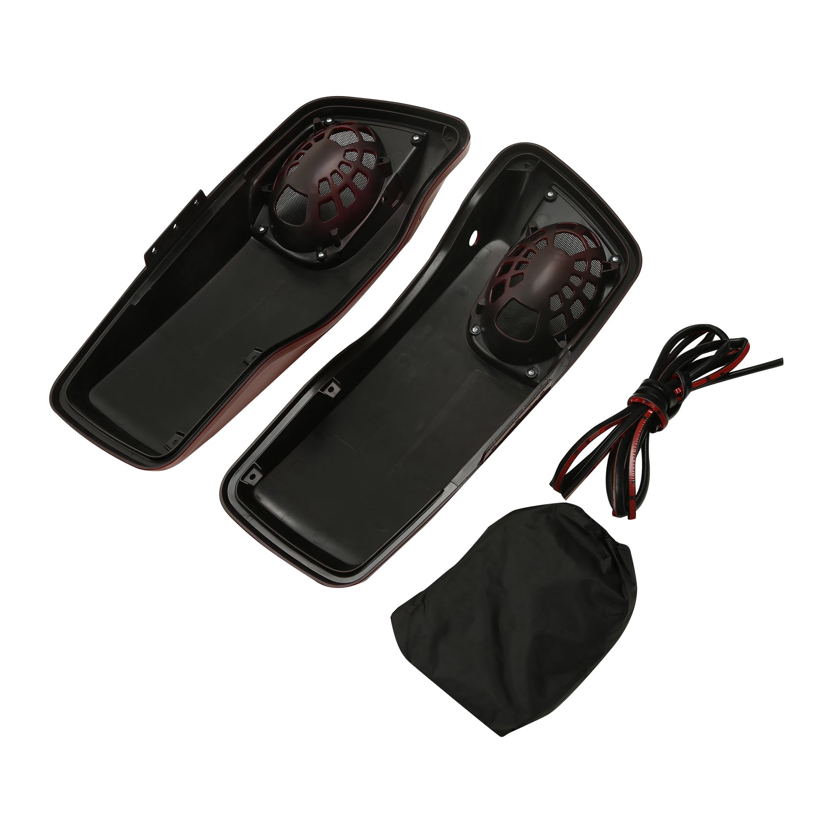 HR3 Wicked Red CVO Saddlebag Lids With 5" x 7" Speaker Cutouts For Harley Touring Models 2014-2023