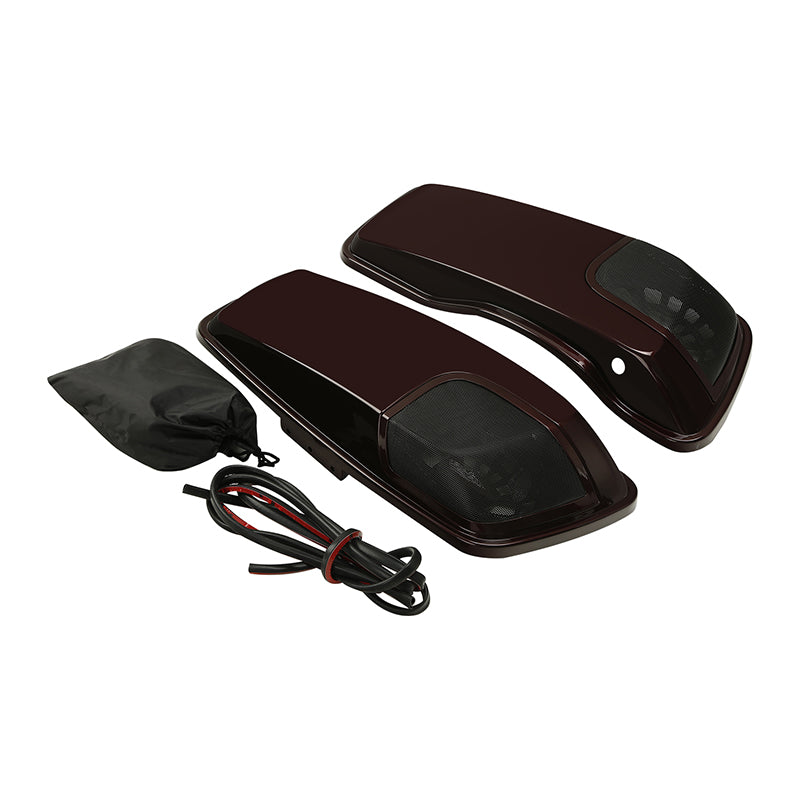 HR3 Twisted Cherry CVO Saddlebag Lids With 5" x 7" Speaker Cutouts For Harley Touring Models 2014-2023