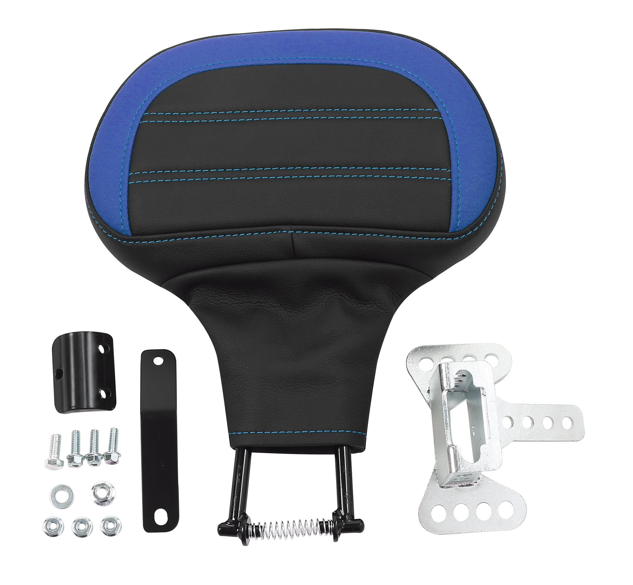 C.C. RIDER Touring Seat Driver Passenger Seat With Backrest For Harley CVO Road Glide Electra Glide Street Glide Road King, Blue, 2014-2023