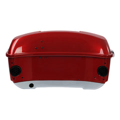 HR3 Wicked Red / Barracuda Silver King Size Touring Trunk Luggage with Speaker Cut Outs For 14-24 Harley Touring