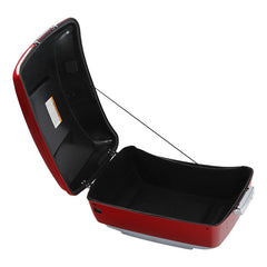 HR3 Wicked Red / Barracuda Silver King Size Touring Trunk Luggage with Speaker Cut Outs For 14-24 Harley Touring
