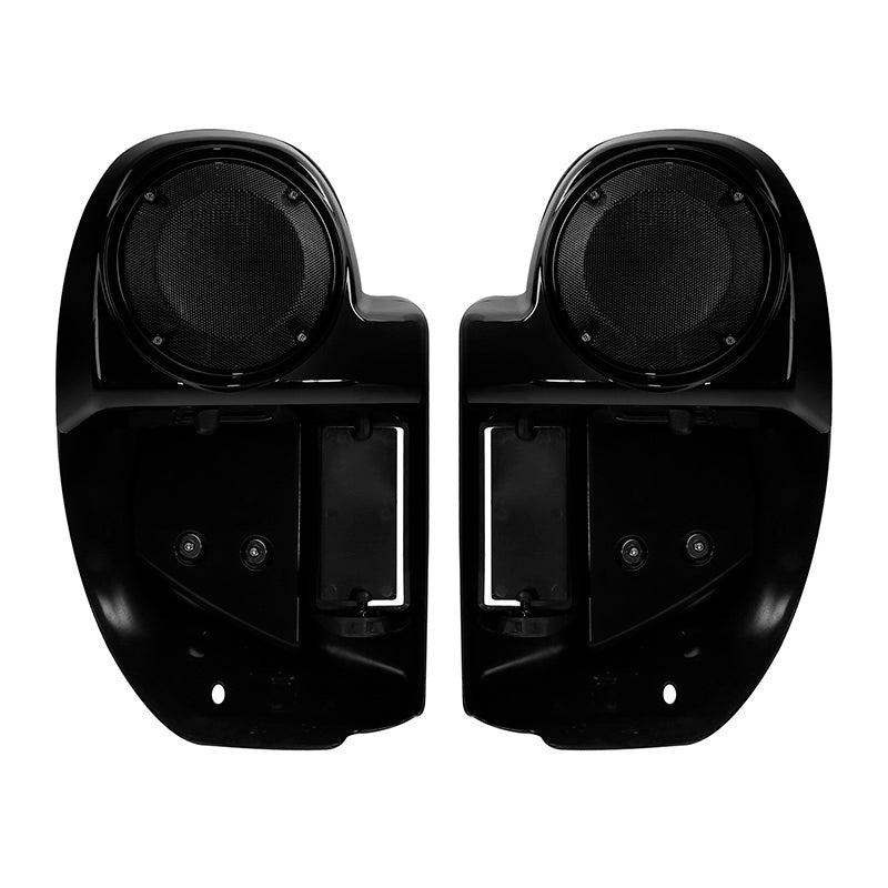 HR3 Black Earth & Vivid Black Vented Lower Fairing Kit With 6.5" Speaker Pods For Harley Touring models 2014-2024