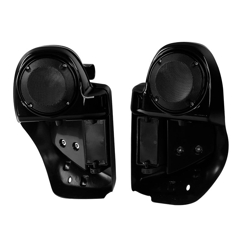 HR3 Black Earth & Vivid Black Vented Lower Fairing Kit With 6.5" Speaker Pods For Harley Touring models 2014-2024