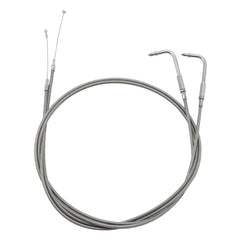 Custom Chrome 160cm Stainless Throttle Cable Wire Set Fit For Harley Touring FLST FXST 1996-10