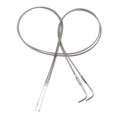 Custom Chrome 160cm Stainless Throttle Cable Wire Set Fit For Harley Touring FLST FXST 1996-10
