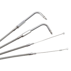 Custom Chrome 160cm Stainless Throttle Cable Wire Set Fit For Harley Touring FLST FXST 1996-10