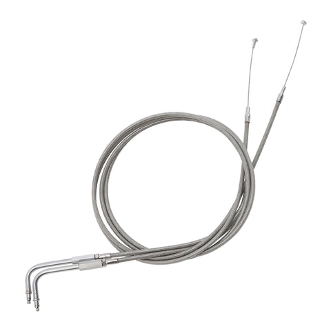 Custom Chrome 160cm Stainless Throttle Cable Wire Set Fit For Harley Touring FLST FXST 1996-10