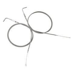 Custom Chrome 160cm Stainless Throttle Cable Wire Set Fit For Harley Touring FLST FXST 1996-10