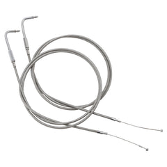 Custom Chrome 160cm Stainless Throttle Cable Wire Set Fit For Harley Touring FLST FXST 1996-10