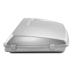 HR3 Charred Steel & Lightning Silver 5.5" Razor Style Touring Trunk Luggage For 14-24 Harley Touring