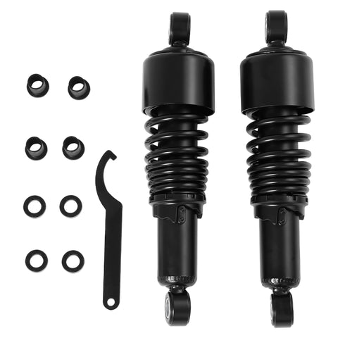 Custom Chrome Pair 10.5'' Black Rear Shocks Fit For Harley Sportster 883 Iron 09-12 883 Custom