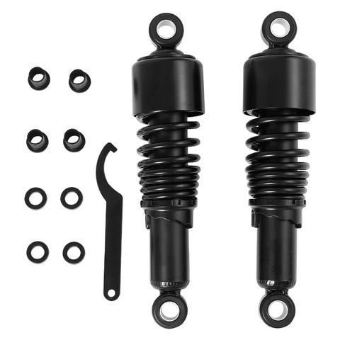 Custom Chrome Pair 10.5'' Black Rear Shocks Fit For Harley Sportster 883 Iron 09-12 883 Custom