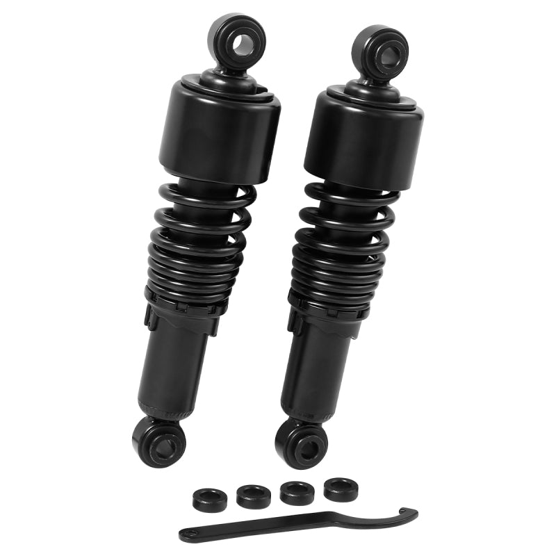 Custom Chrome Pair 10.5'' Black Rear Shocks Fit For Harley Sportster 883 Iron 09-12 883 Custom