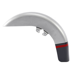 HR3 Charred Steel & Lightning Silver Motorcycle 18" Wide Tire Front Mudguard Fender For Harley Touring Models 2014-2023