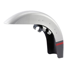 HR3 Charred Steel & Lightning Silver Motorcycle 18" Wide Tire Front Mudguard Fender For Harley Touring Models 2014-2023
