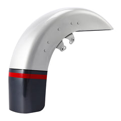 HR3 Charred Steel & Lightning Silver Motorcycle 18" Wide Tire Front Mudguard Fender For Harley Touring Models 2014-2023