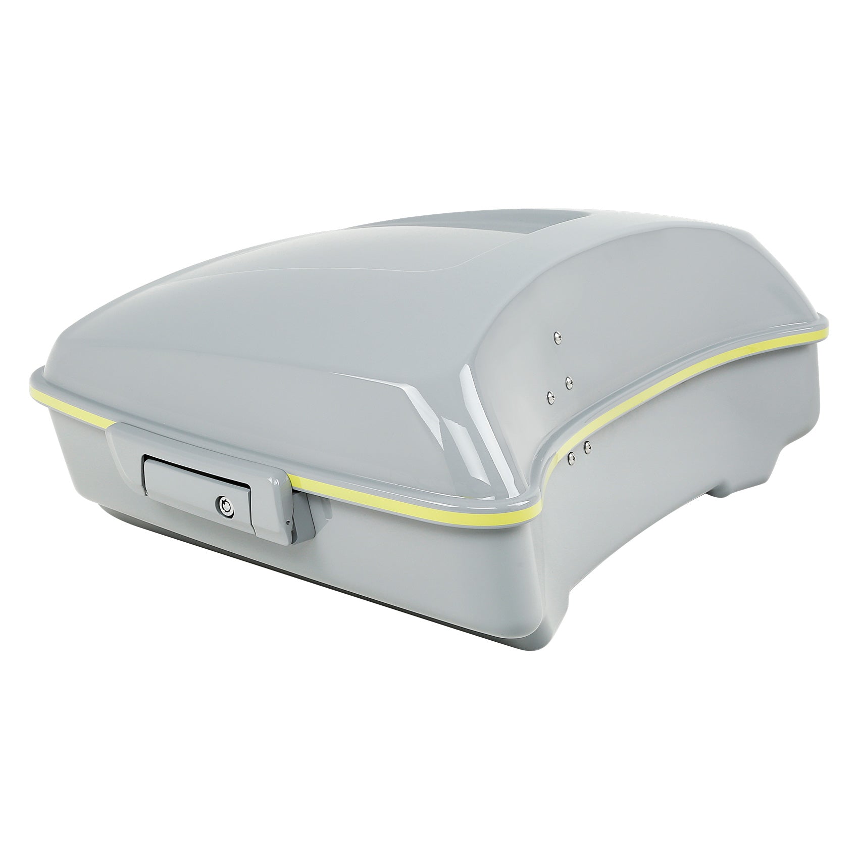 HR3 Apple Green / White Gray 10.7" Chopped Style Touring Trunk Luggage For 14-24 Harley Touring
