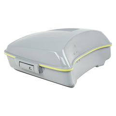 HR3 Apple Green / White Gray 10.7" Chopped Style Touring Trunk Luggage For 14-24 Harley Touring