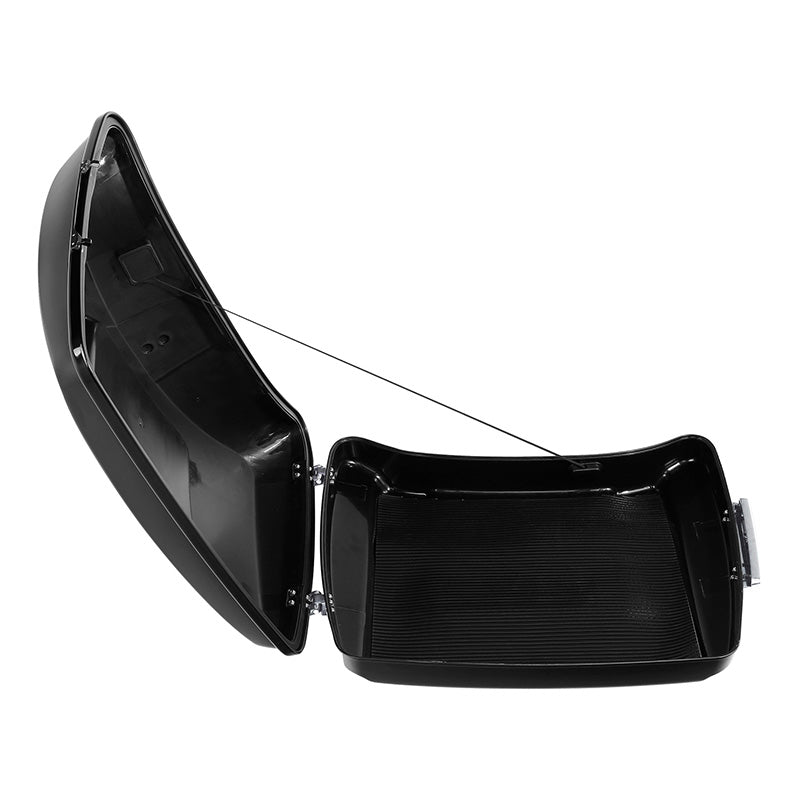 HR3 Black Earth & Vivid Black 5.5" Razor Style Touring Trunk Luggage For 14-24 Harley Touring