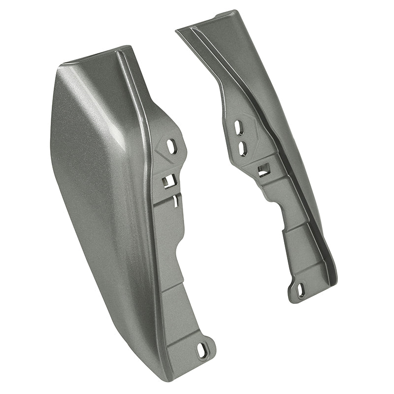 HR3 Billet Silver / Vivid Black Mid-Frame Air Deflectors For Harley Touring and Trike Models 09-24