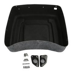 HR3 Billet Silver / Vivid Black 2017RGU King Size Touring Trunk Luggage with Speaker Cut Outs For 14-24 Harley Touring