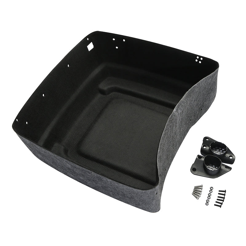 HR3 Billet Silver / Vivid Black 2017RGU King Size Touring Trunk Luggage with Speaker Cut Outs For 14-24 Harley Touring