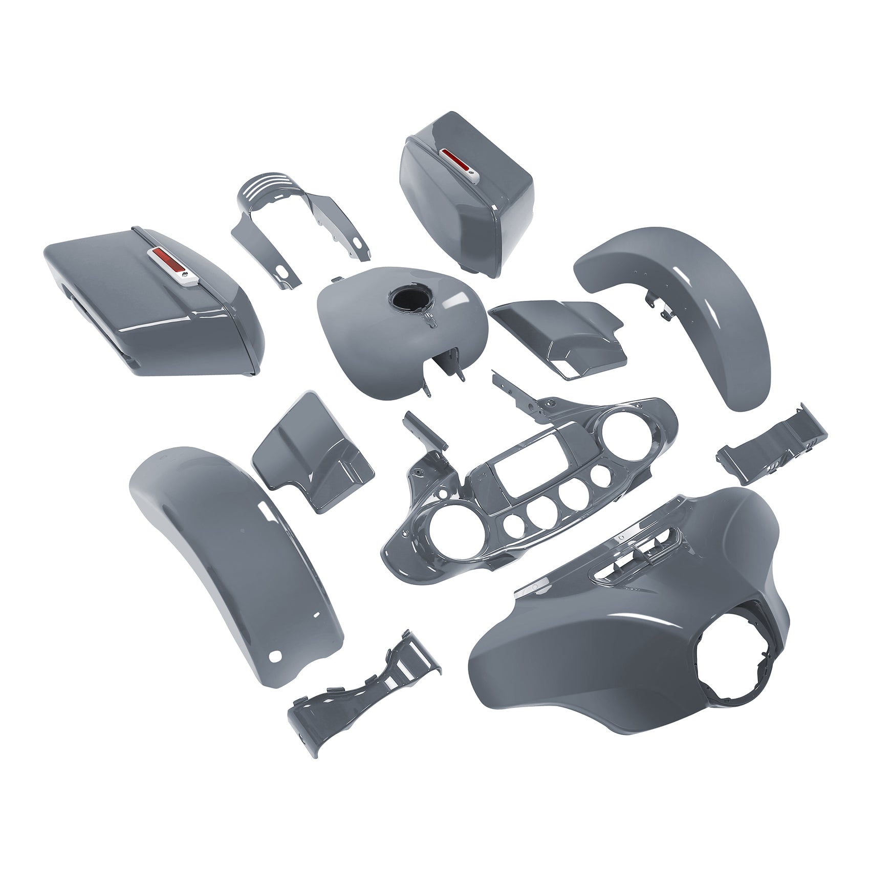 HR3 Gunship Gray Complete Body Fairing Kit For Harley Street Glide FLHX 14-23