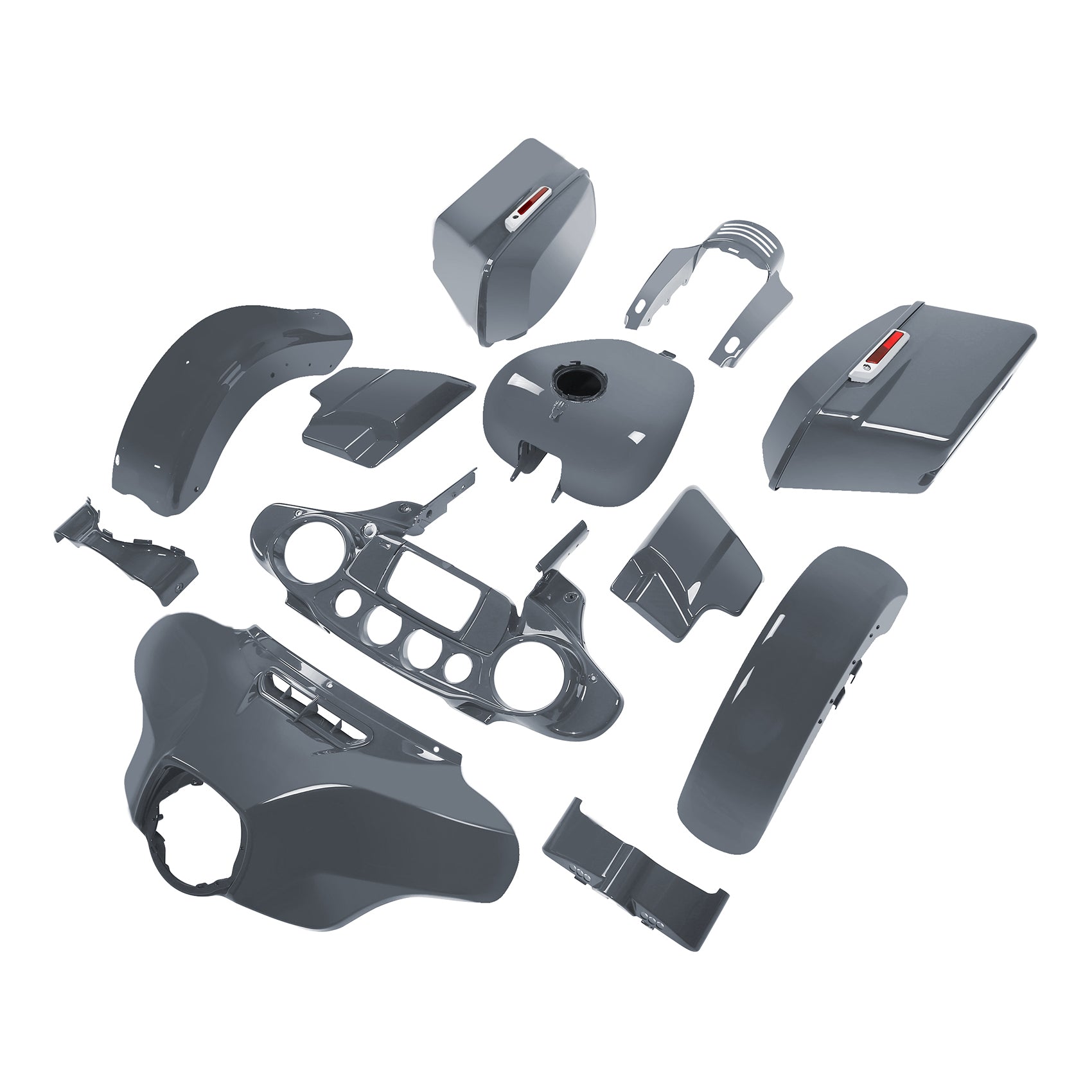 HR3 Gunship Gray Complete Body Fairing Kit For Harley Street Glide FLHX 14-23