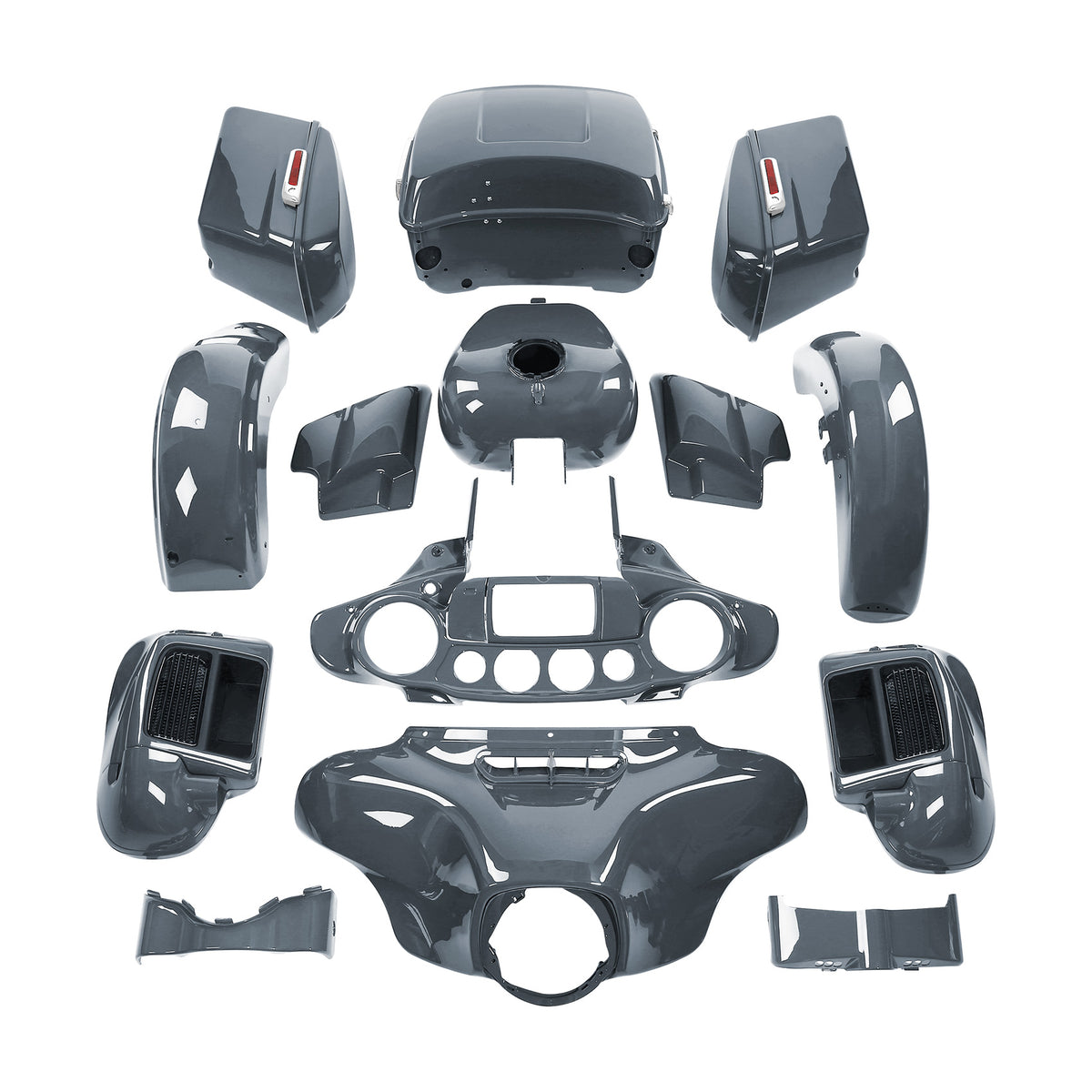 HR3 Gunship Gray Complete Body Fairing Kit For Harley Ultra Limited FLHTK 14-23