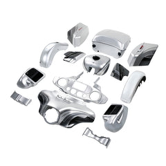 HR3 Silver / Black Honeycomb Fade Complete Body Fairing Kit For Harley Ultra Limited FLHTK 14-23