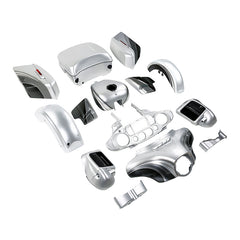 HR3 Silver / Black Honeycomb Fade Complete Body Fairing Kit For Harley Ultra Limited FLHTK 14-23